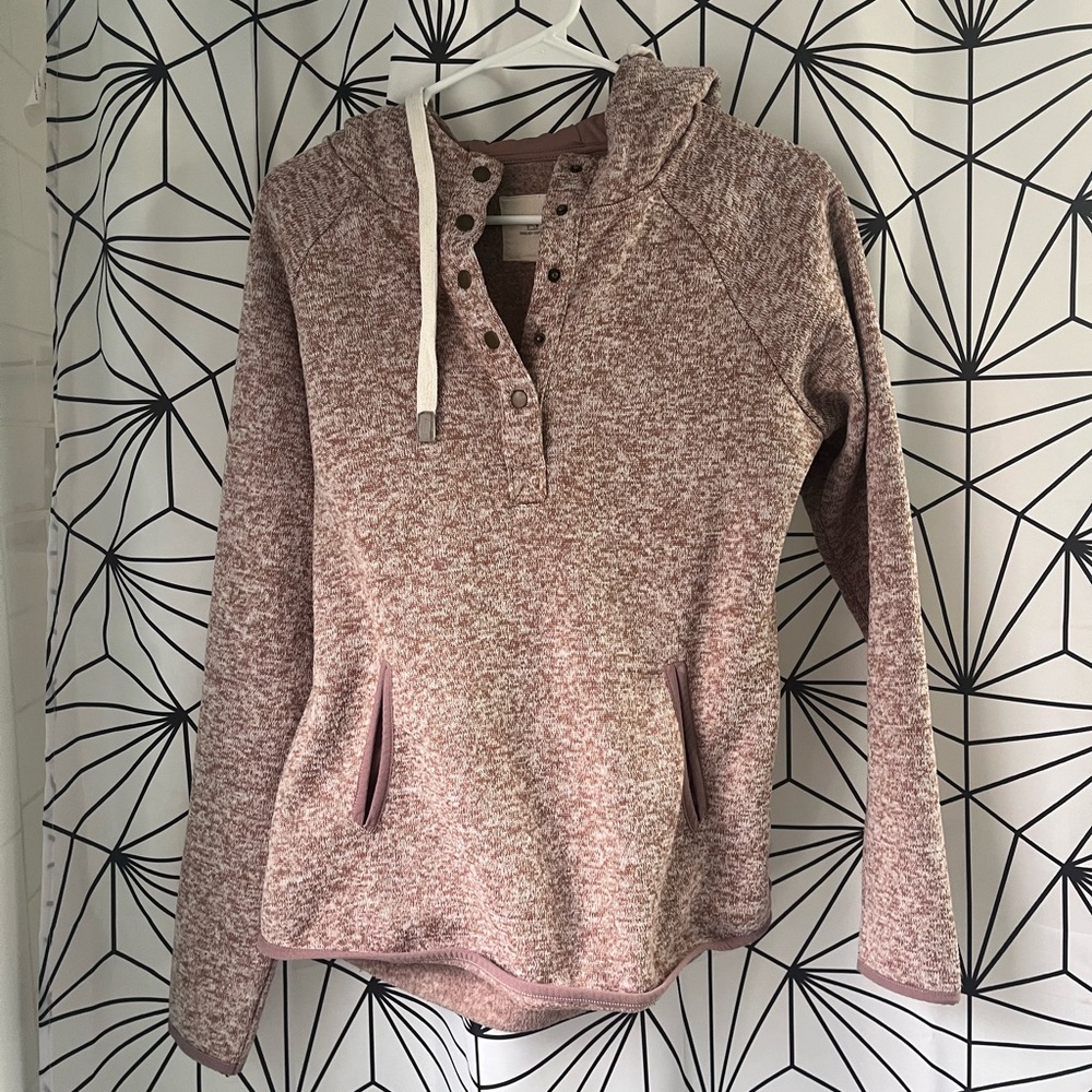 Thread & Supply Pink Polo Collar Relaxed Sweatshirt